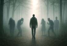 5 Heridas emocionales de la Infancia que persisten en Adultos Hombre por un bosque y sombras que representan las heridas de la infancia