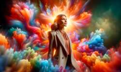 Intercambio de energía espiritual… Mas allá de las palabras Mujer con aura de colores