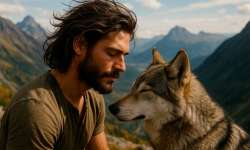 El poder de la Telepatía … Más allá de las Palabras Un hombre y su perro mirandose con los ojos cerrados y realizando telepatía