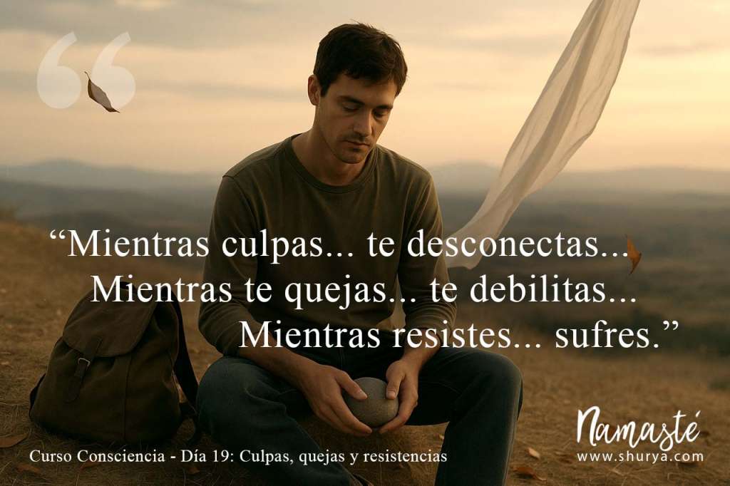 Mientras culpas, te desconectas. Mientras te quejas, te debilitas. Mientras resistes, sufres.